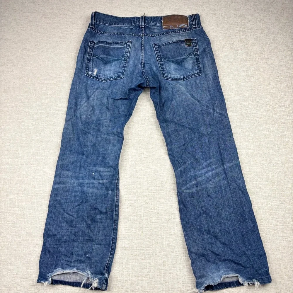 Energie Mens Vintage Y2K Distressed Jeans Italy Sixty SPA Blue Straight 32x28